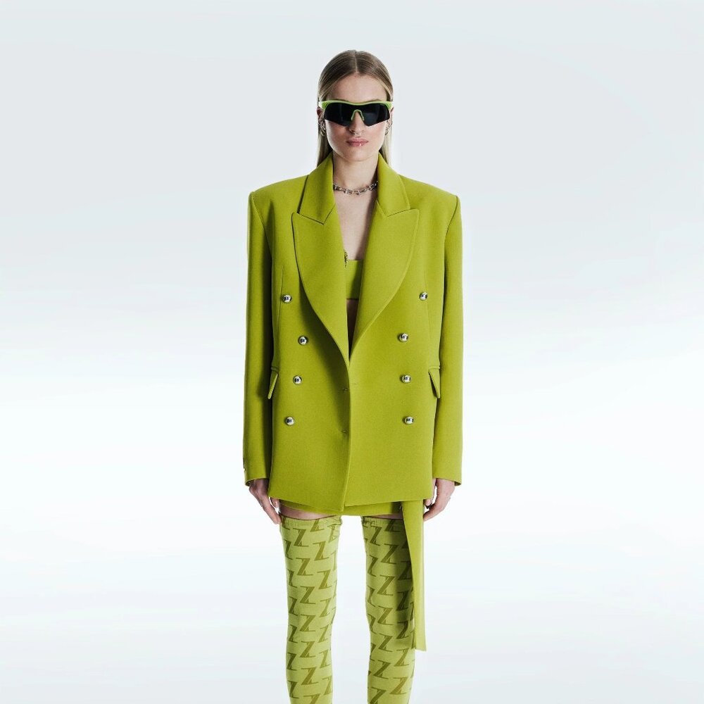 NEW ZEYNEP TOSUN We Need Chlorophyll Double Breasted Oversized Blazer Jacket 1